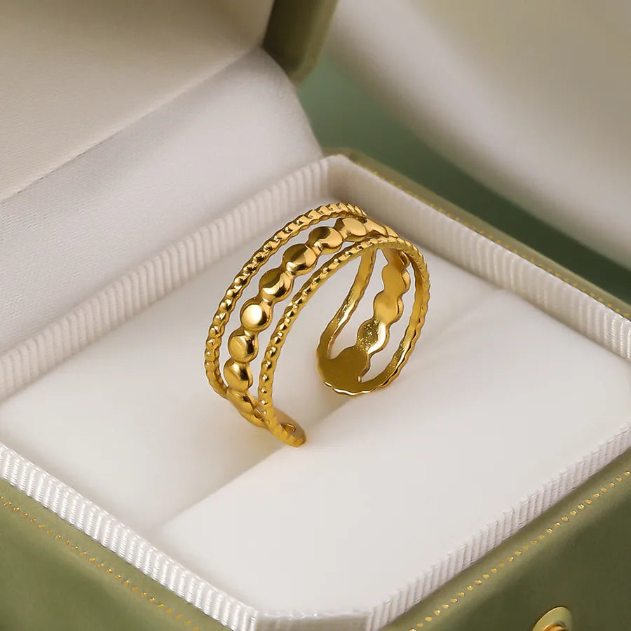 Wholesale Jewelry IG Style Elegant Retro Geometric Leaf Heart Shape 304 Stainless Steel Plating Open Rings