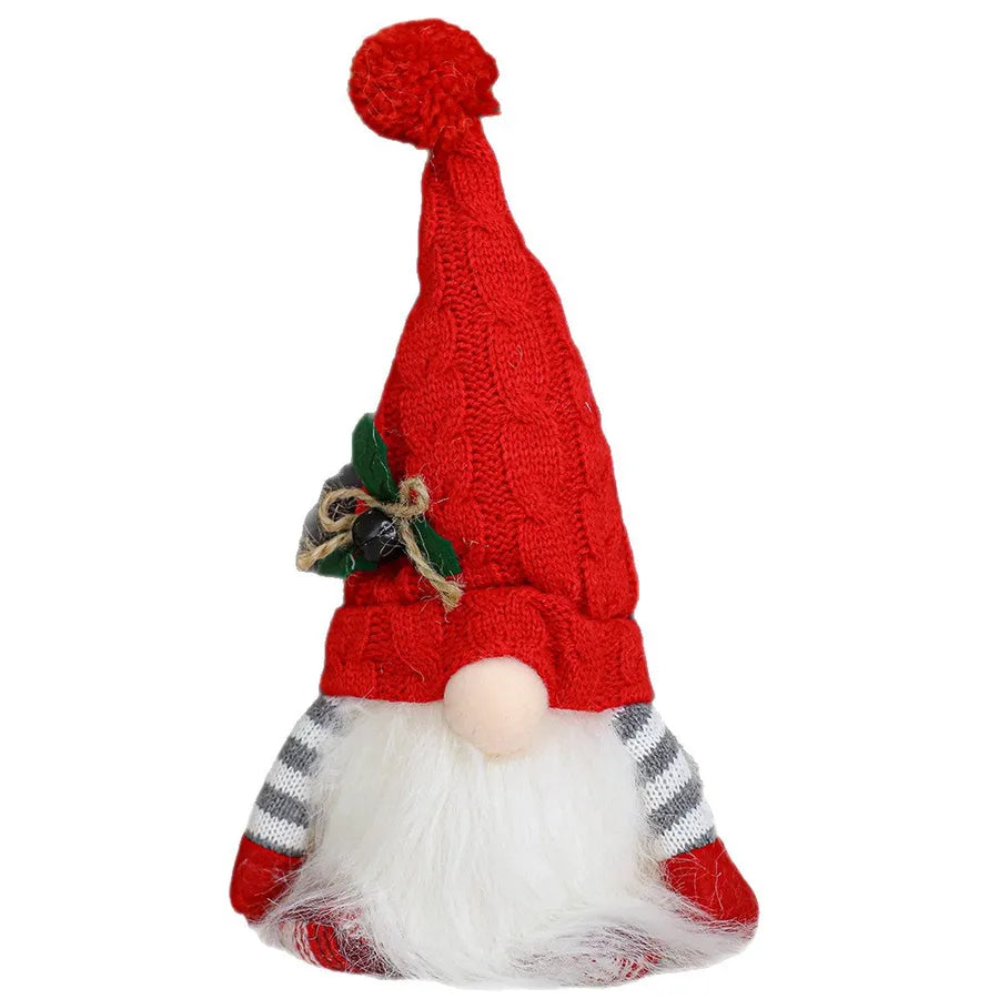Christmas Decorative Figures Gift Rudolph Knitted Hat Shorty With Light Glowing Santa Claus Dolls High End Christmas Ornaments