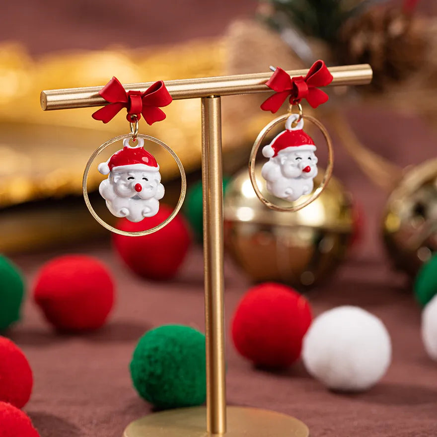 Christmas Theme Alloy Ear Cuff Drop Earrings New Products Small Pendant Diy Accessories Christmas Hat