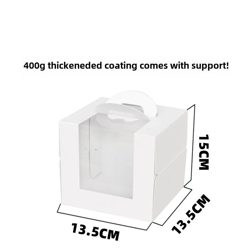 Three three four four six six eight eight inch birthday cake box portable cake box transparent window cake dessert packing box