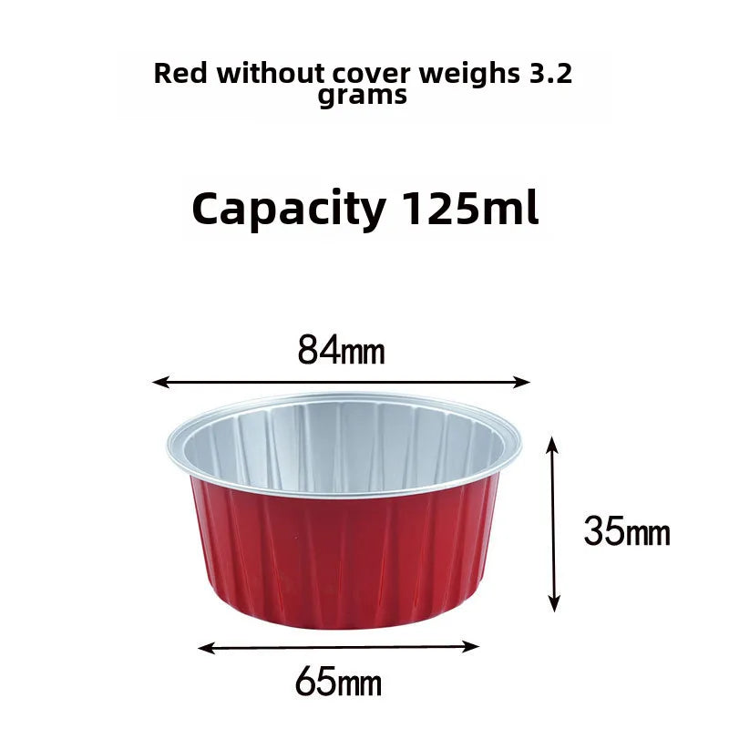 Baking Mold Pudding Cup Air Fryer Special Color Aluminum Foil Box Cake Baking Cup Round Bowl Cake Box