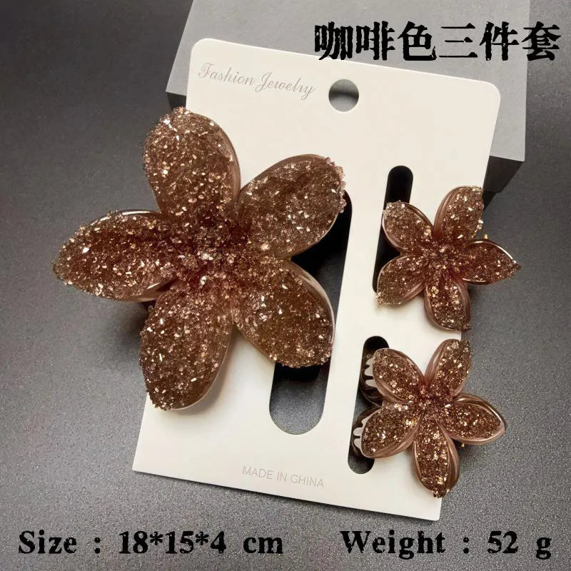 Elegant Classic Style Women's Flower Resin Hair Claws