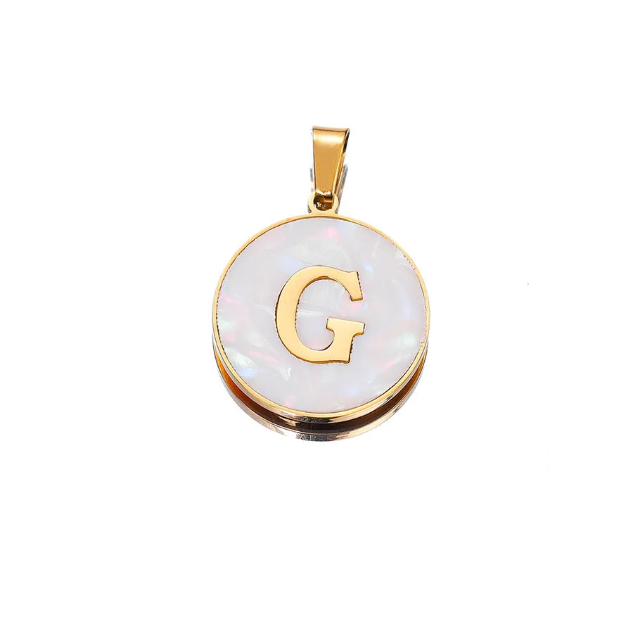 1 Piece 22mm Hole 4~4.9mm 304 Stainless Steel Fritillary Letter Pendant Jewelry Accessories