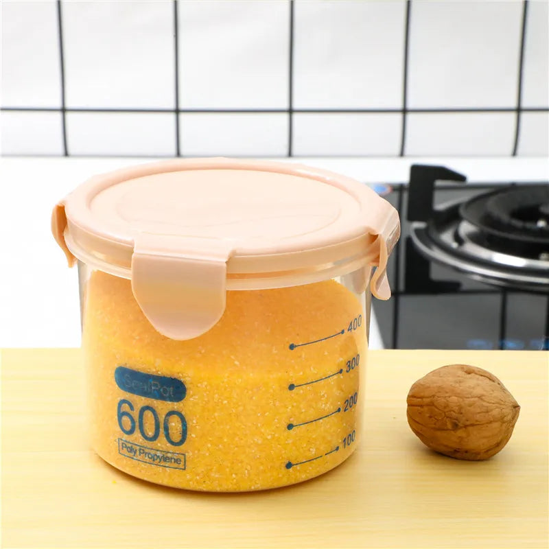 Kitchen Moisture-proof Transparent Sealed Jar Grain Dried Fruit Storage Plastic Jar Snack Storage Jar