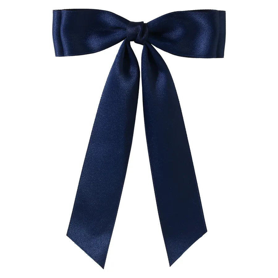 Women's Sweet Solid Color Bow Knot Cloth Handmade Hair Clip