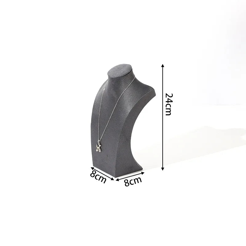 Velvet Necklace Display Stand Counter Top Jewelry Model Holder H-Shape Composite Paperboard And Velvet High-End Feel Stitching