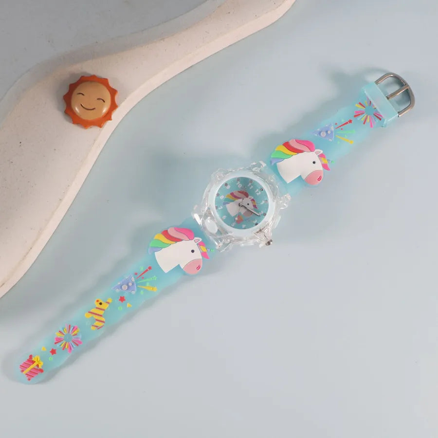 Children's Watch Creative Cartoon Quartz Color Shell Luminous Series Watch Primary School Boys and Girls 3D Viscose Watch