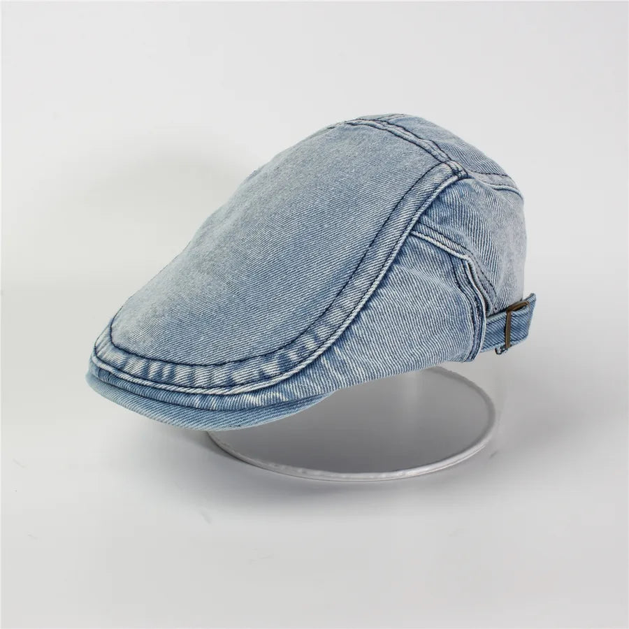 Retro New Style Denim Fishing Cap Women's Harajuku Sun Protection Bucket Hat Cuffed Tear Design Casual Versatile Streetwear