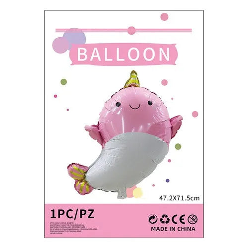 cartoon style cute animal mermaid aluminum film holiday party balloons