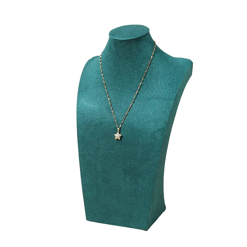 Velvet Necklace Display Stand Counter Top Jewelry Model Holder H-Shape Composite Paperboard And Velvet High-End Feel Stitching