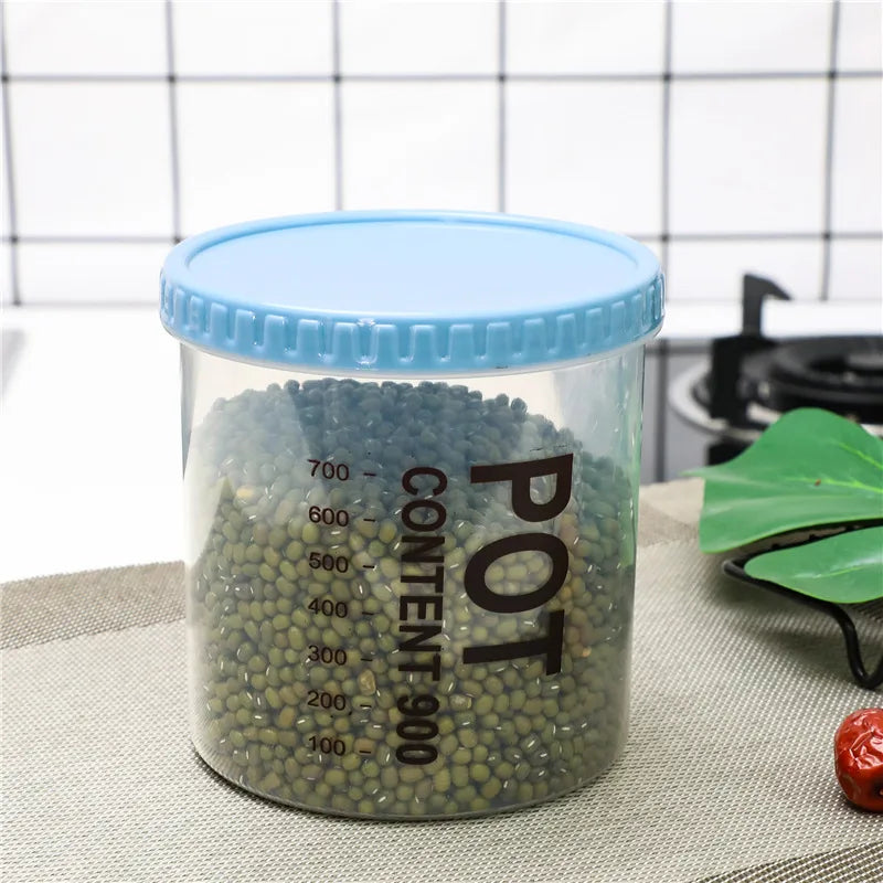Kitchen Moisture-proof Transparent Sealed Jar Grain Dried Fruit Storage Plastic Jar Snack Storage Jar
