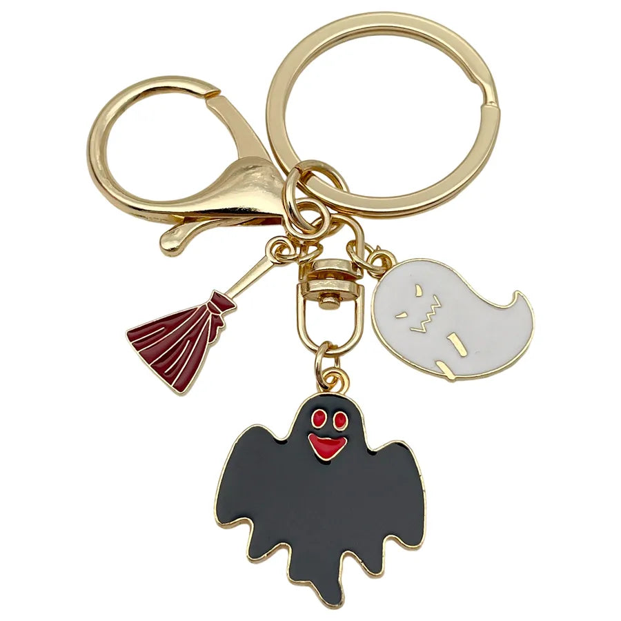 Halloween Ghost Cartoon Couple Car Keychain Pendant Ring Creative Personalized Alloy Bag Decorations Small Hanging Ornaments