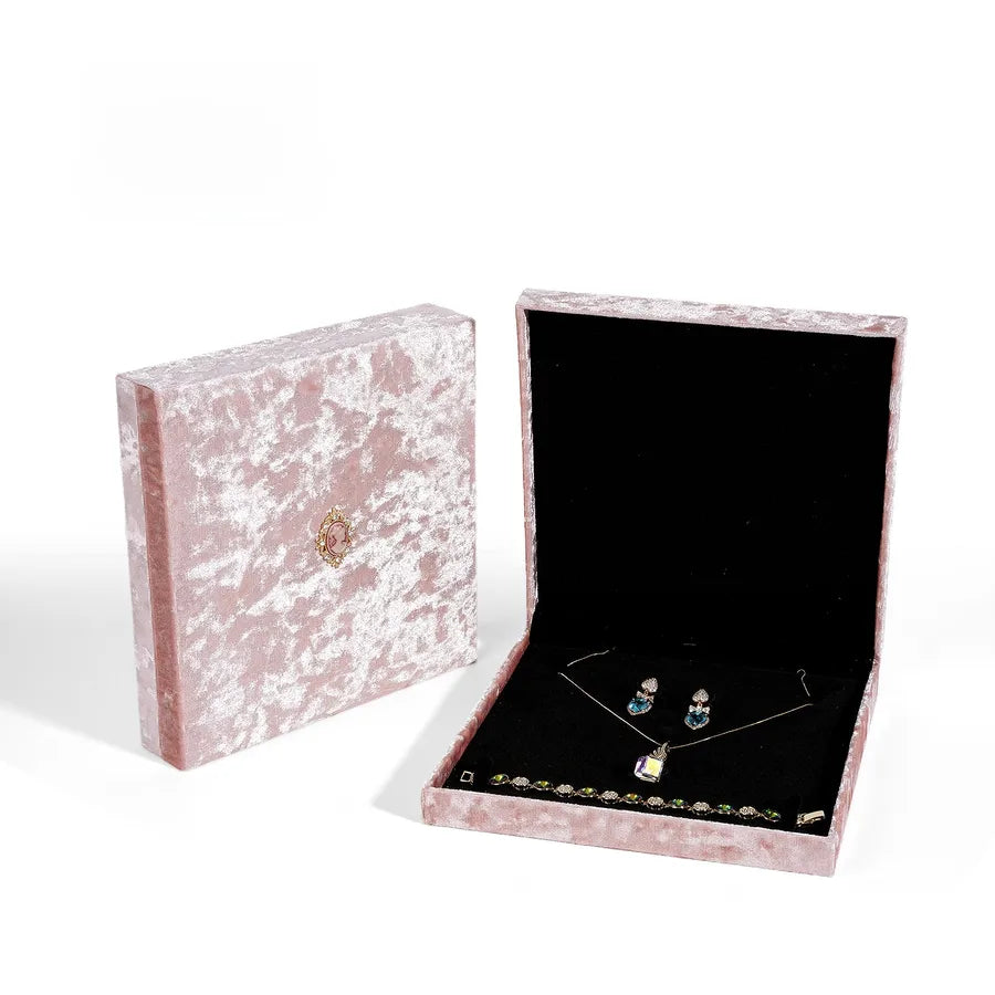 1 Piece Flannel Elegant Simple Style Daily Date Solid Color Jewelry Boxes