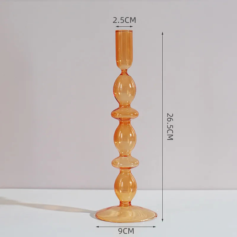 creative simple glass candlestick vase crafts living room and b & b table decoration dried flower arrangement