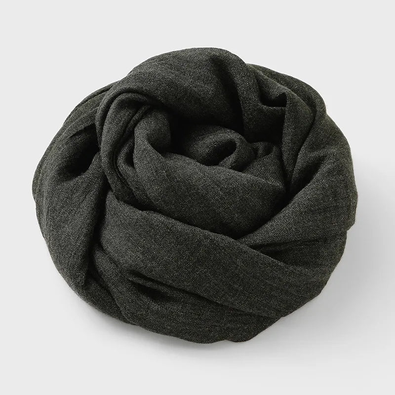 women's simple style solid color cotton and linen silk scarves