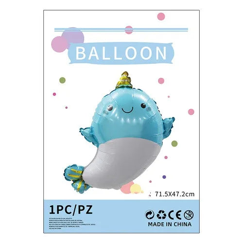 cartoon style cute animal mermaid aluminum film holiday party balloons