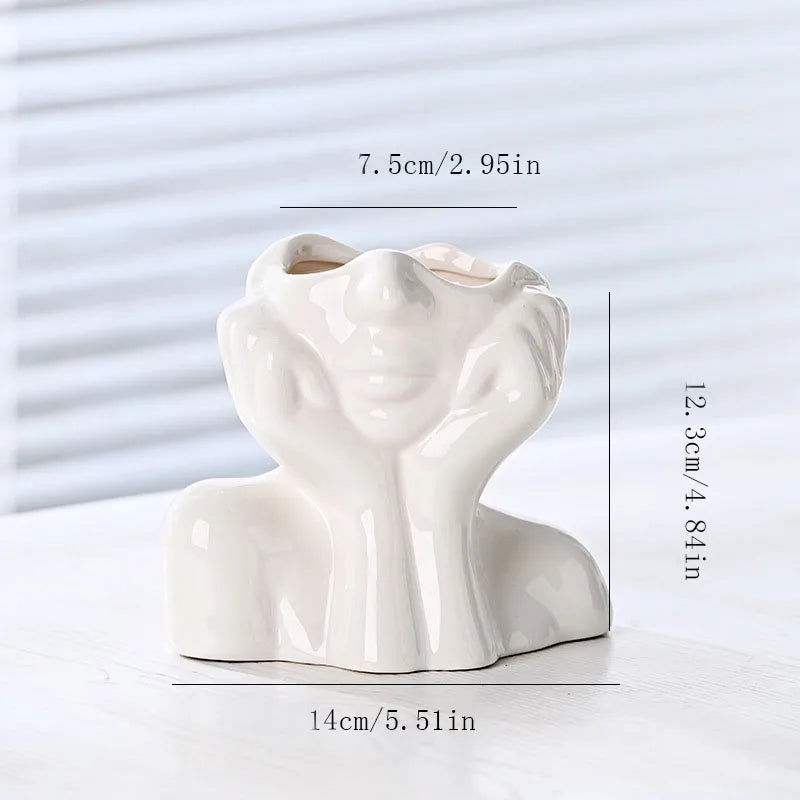 Modern Style Classic Style Human ceramics Vase Artificial Decorations