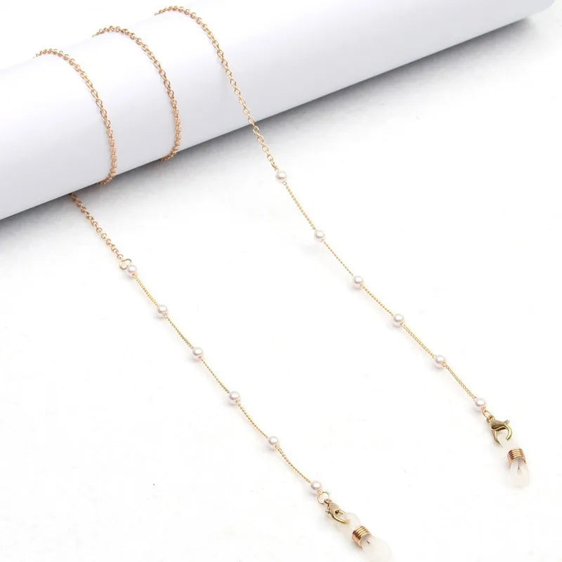 ins Crystal Shell Pearl Glasses Chain Fine Glasses Lanyard Chain Tassel Jewelry Necklace Anti-slip Chain
