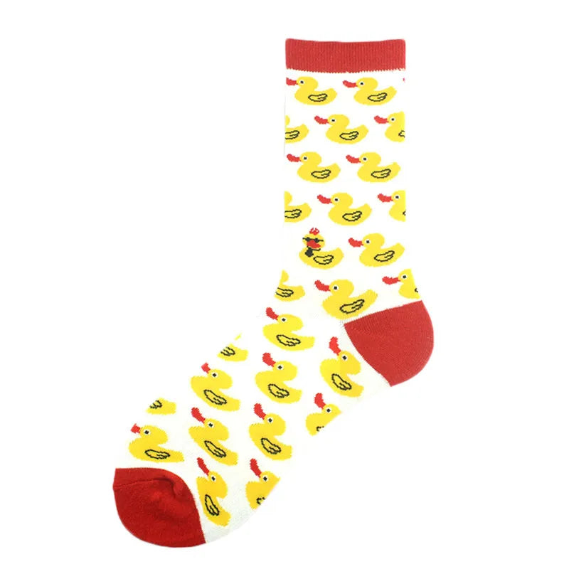 men's fashion cartoon nylon cotton printing crew socks a pair