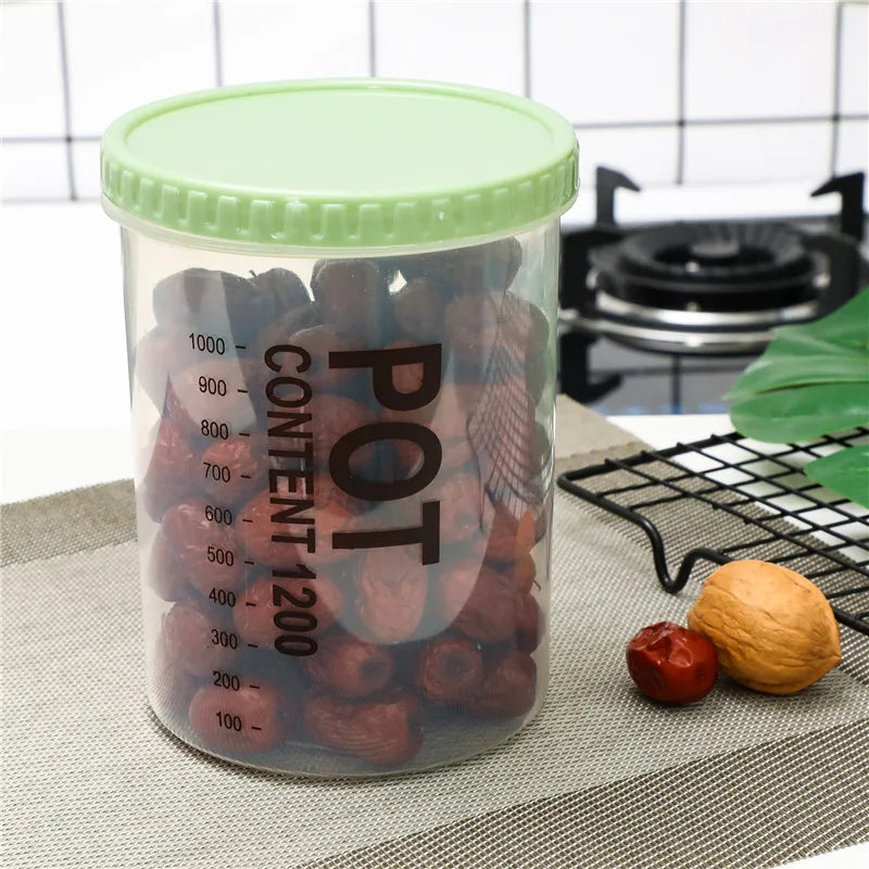 Kitchen Moisture-proof Transparent Sealed Jar Grain Dried Fruit Storage Plastic Jar Snack Storage Jar