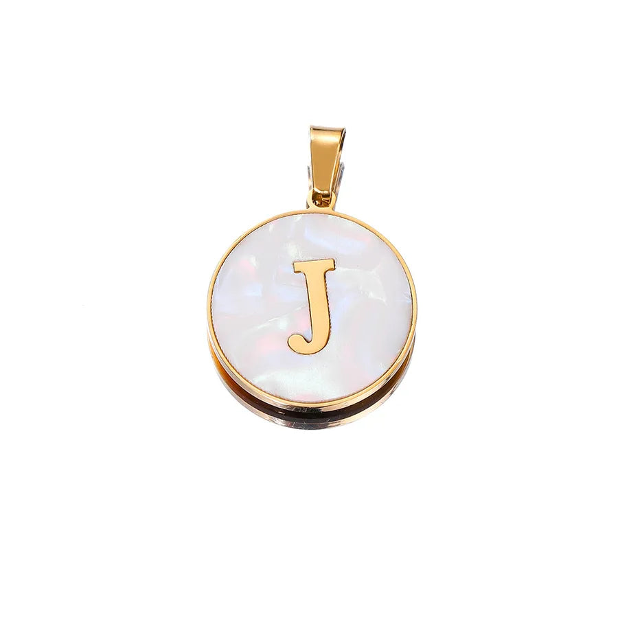 1 Piece 22mm Hole 4~4.9mm 304 Stainless Steel Fritillary Letter Pendant Jewelry Accessories