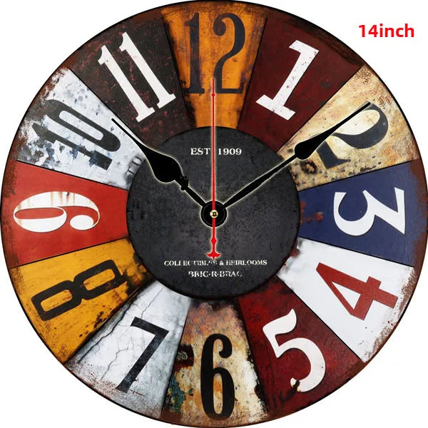 A generation of wall clock retro simple wooden clock wall hanging decorative round clock creative mute clock