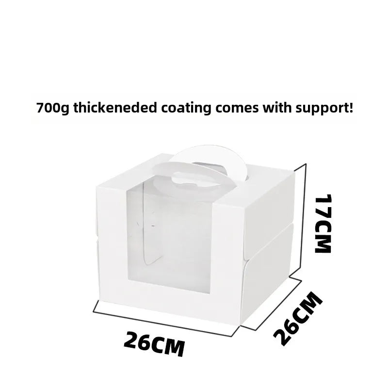 Three three four four six six eight eight inch birthday cake box portable cake box transparent window cake dessert packing box