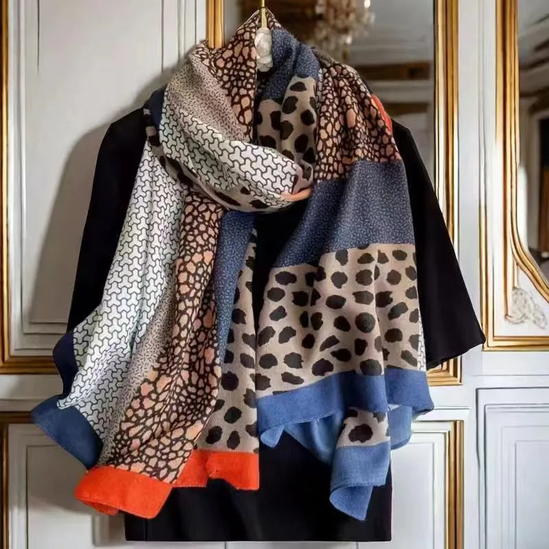 women's fashion star heart shape cotton and linen printing cotton linen scarves