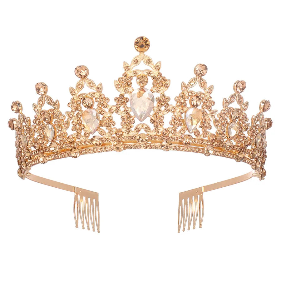 Fashion Women'S Crown Alloy Inlay Rhinestones Crown