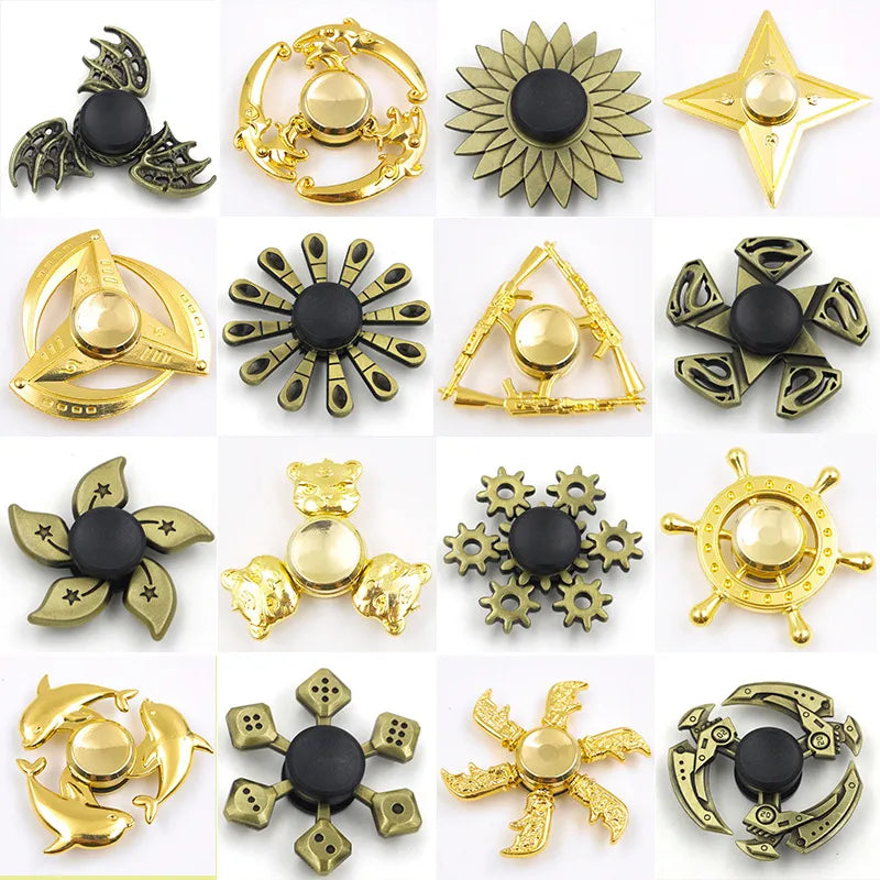 creative zinc alloy bronze hand spinner finger rotating decompression toy