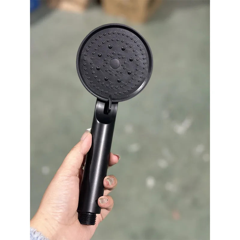 Spray shower booster shower head frosted black hand-held shower head suit five-speed multi-function universal interface