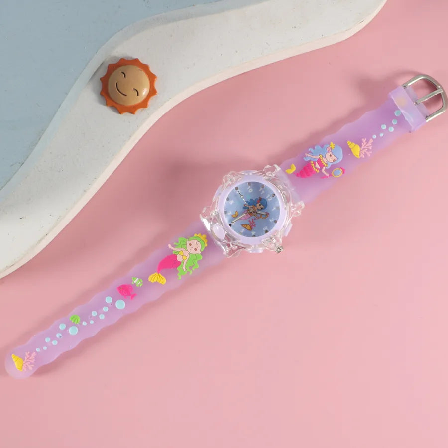 Children's Watch Creative Cartoon Quartz Color Shell Luminous Series Watch Primary School Boys and Girls 3D Viscose Watch