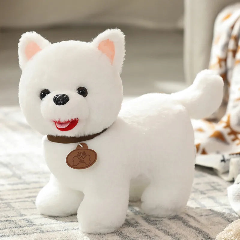 Small Size Teddy Shiba Inu Pomeranian Plush Dolls Realistic Dog Toy Soft PP Cotton Sleeping Companion Dolls For Children