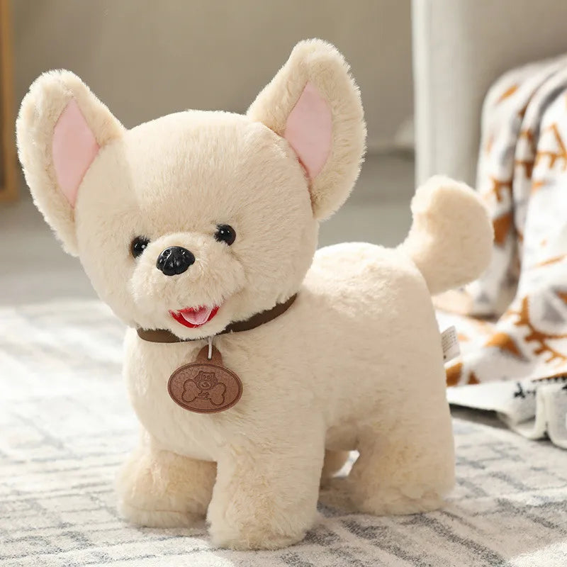 Small Size Teddy Shiba Inu Pomeranian Plush Dolls Realistic Dog Toy Soft PP Cotton Sleeping Companion Dolls For Children