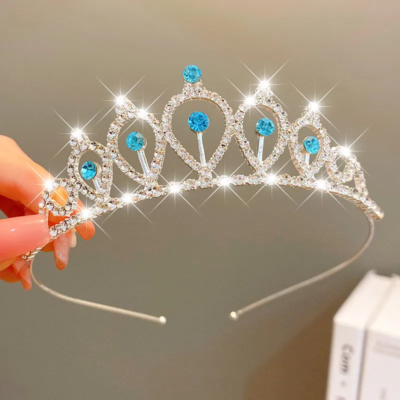 cute crown artificial crystal inlay artificial gemstones crown 1 piece
