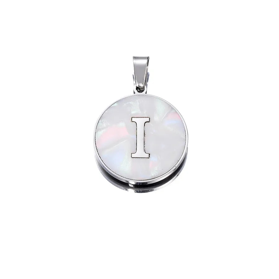 1 Piece 22mm Hole 4~4.9mm 304 Stainless Steel Fritillary Letter Pendant Jewelry Accessories