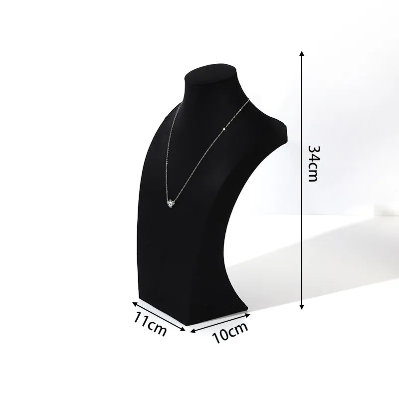 Velvet Necklace Display Stand Counter Top Jewelry Model Holder H-Shape Composite Paperboard And Velvet High-End Feel Stitching
