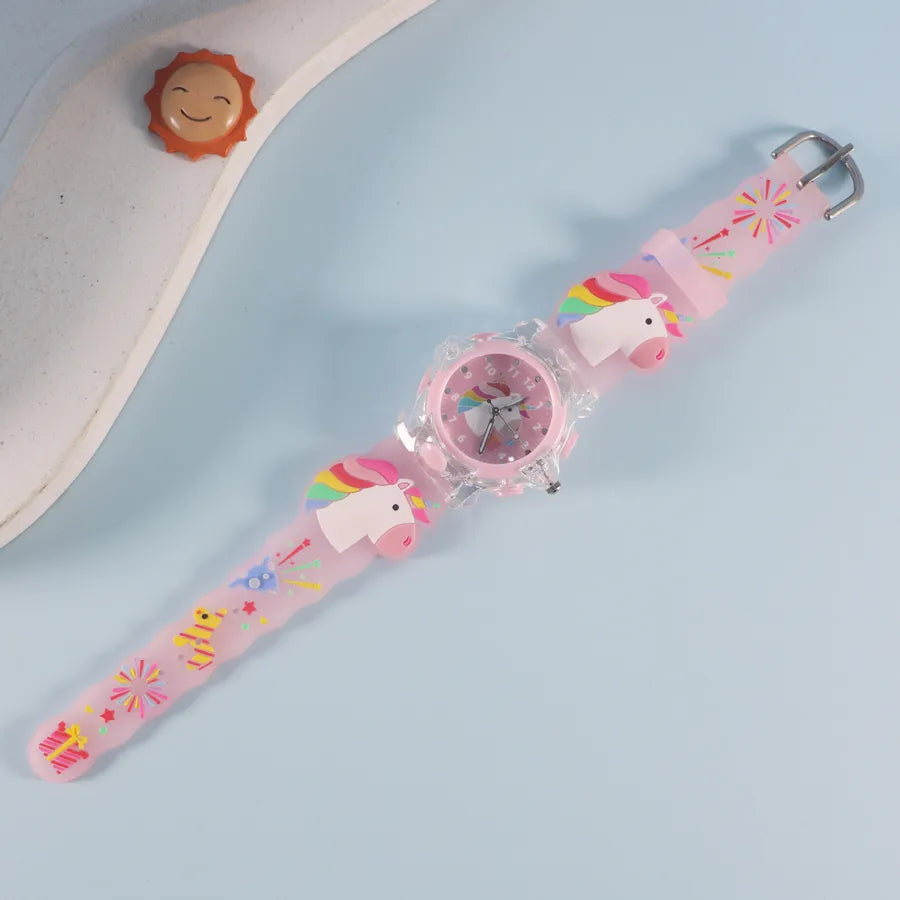 Children's Watch Creative Cartoon Quartz Color Shell Luminous Series Watch Primary School Boys and Girls 3D Viscose Watch