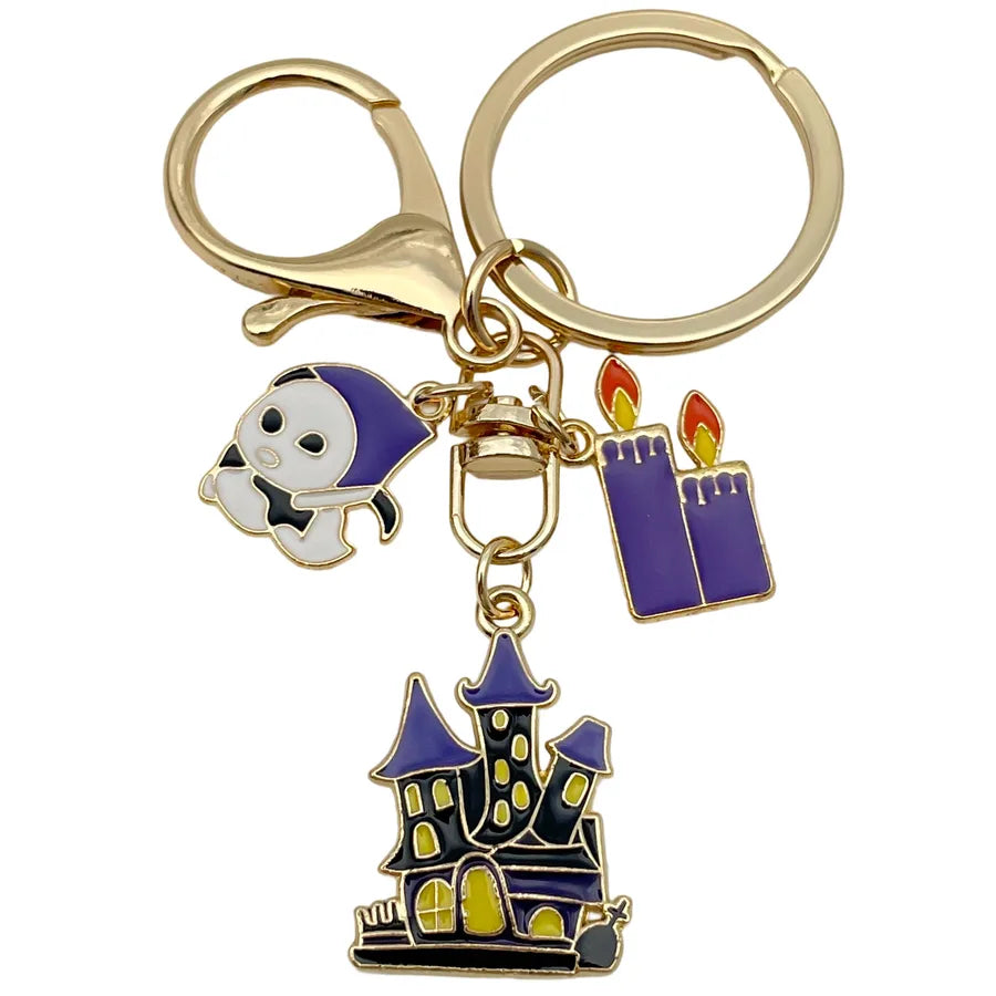 Halloween Ghost Cartoon Couple Car Keychain Pendant Ring Creative Personalized Alloy Bag Decorations Small Hanging Ornaments