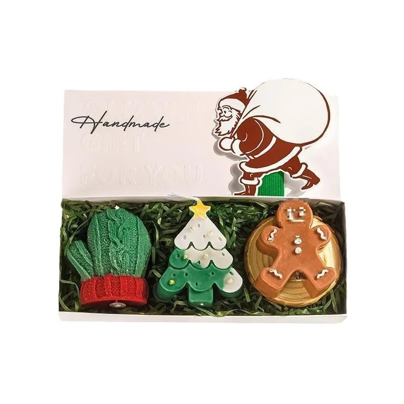 Cartoon Christmas Gift Box Creative Birthday Present Beautiful Resin Candle Souvenir Ideal For Christmas Small Gifts