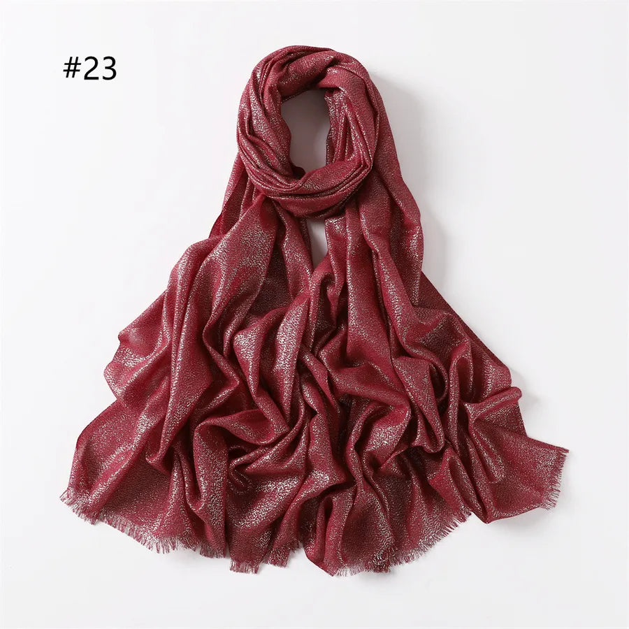 women's fashion solid color rayon cotton linen scarves