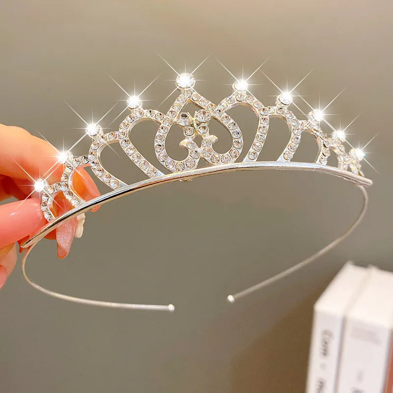 cute crown artificial crystal inlay artificial gemstones crown 1 piece