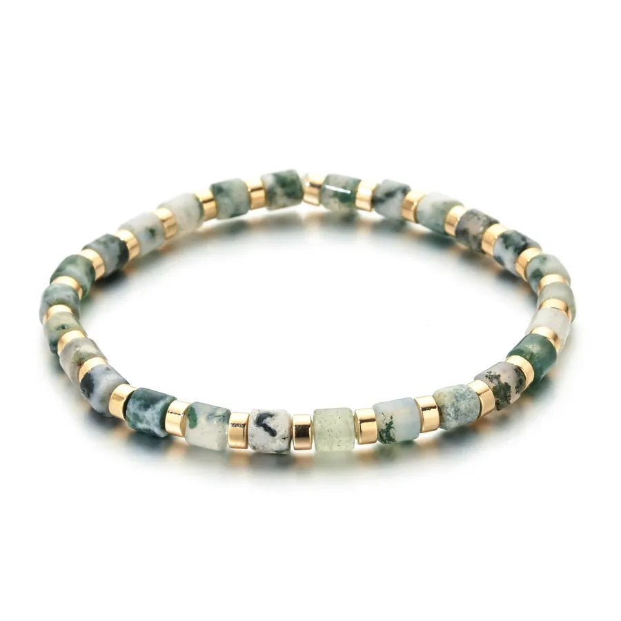 Ethnic Style Geometric natural stone Agate Beaded Chain Bracelets In Bulk