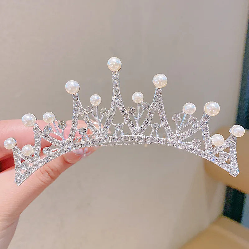 cute crown artificial crystal inlay artificial gemstones crown 1 piece