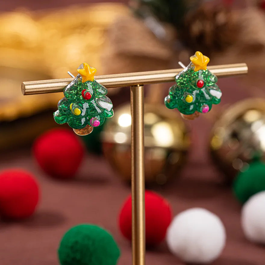 Christmas Theme Alloy Ear Cuff Drop Earrings New Products Small Pendant Diy Accessories Christmas Hat