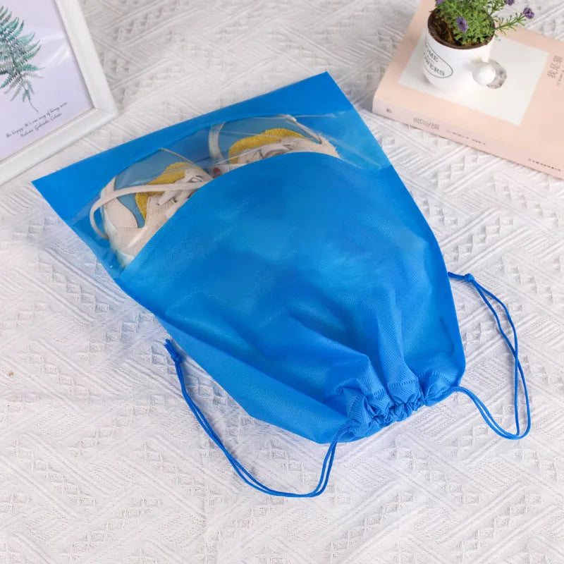 Spot Non-woven Shoe Bag Travel Dustproof Bundle Pocket Clothes Shoes Storage Bag Seasonal Shoes Drawstring Bag Household