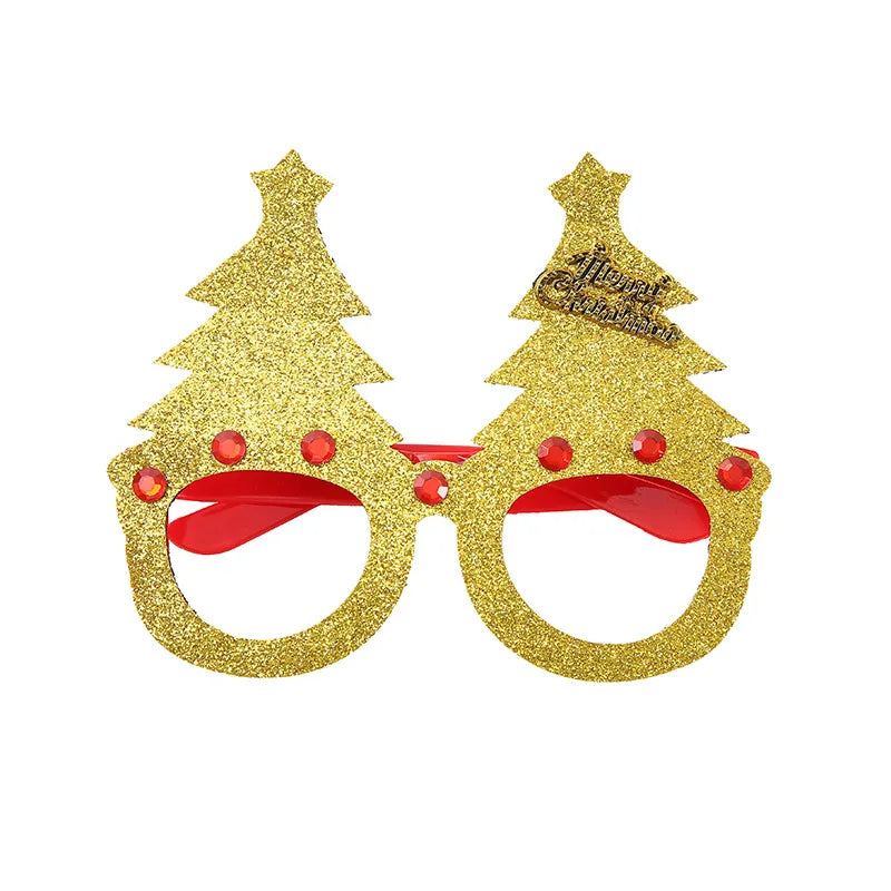 New Christmas Hairband Glasses Frame Halloween Valentine's Day Glasses Santa Claus Glasses Party Christmas