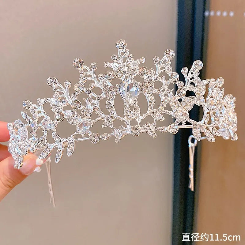 cute crown artificial crystal inlay artificial gemstones crown 1 piece