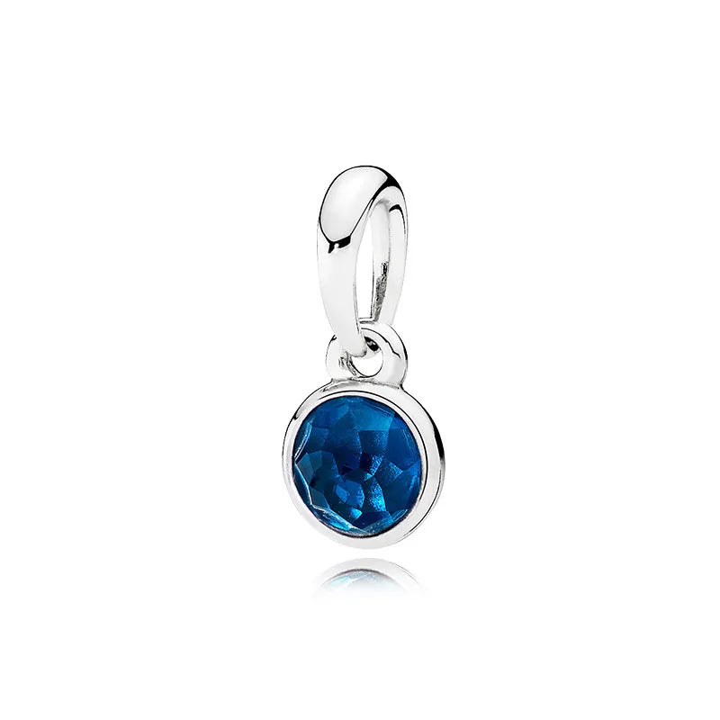 New Hot-Selling Monthly Pendant Water Drop 925 Silver Pendant April Birthstone Garnet Rose Quartz Necklace Women's Jewelry