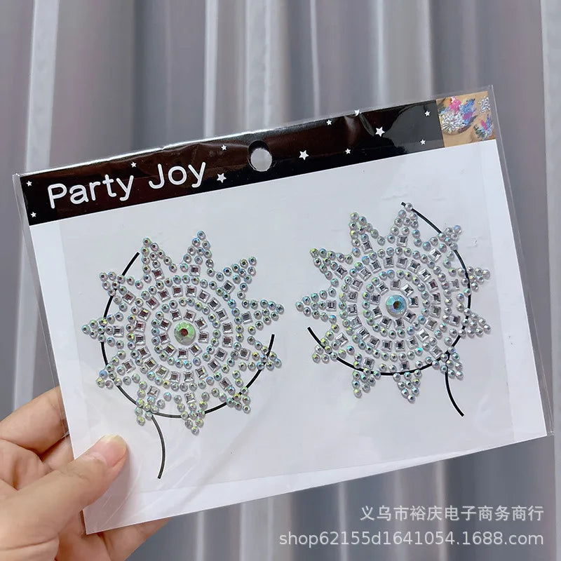 Halloween face stickers chest stickers body tattoo stickers resin acrylic Diamond stickers tattoo stickers wholesale